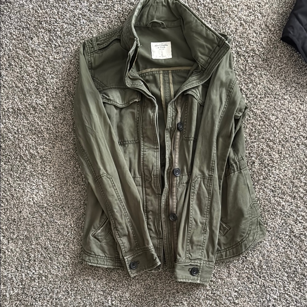 Abercrombie & Fitch Green Utility Jacket Lightweight Field Style